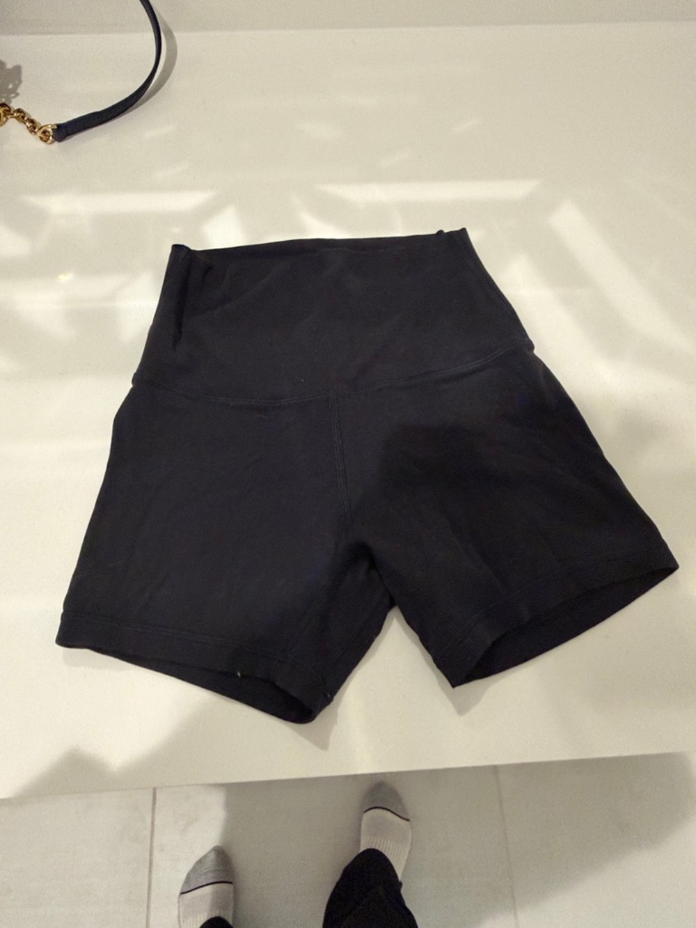 High-Waist Black Women's Active Shorts